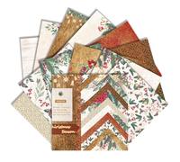 Christmas Scrapbook Paper 6x6 Inch - 24 Sheets (12 Unique Designs) Single Sided Acid-Free Cardstock Greeting Card Vintage Festive Patterns for Handmade Gift Journaling Craft Kits (I, 6×6)
