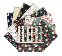 Christmas Scrapbook Paper 6x6 Inches 24 Sheets with 12 Festive Vintage Patterns Single Sided Cardstock for Holiday Cards, Journaling, and Crafting Supplies (A, 6×6)