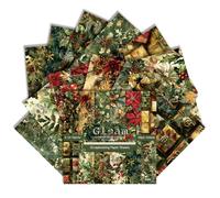 Christmas Scrapbook Paper 6x6 Inches 24 Sheets with 12 Festive Vintage Patterns Single Sided Cardstock for Holiday Cards, Journaling, and Crafting Supplies (E, 6×6)