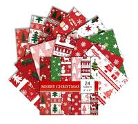 Christmas Scrapbook Paper 6x6 Inches 24 Sheets with 12 Festive Vintage Patterns Single Sided Cardstock for Holiday Cards, Journaling, and Crafting Supplies (Q, 6×6)