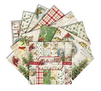 Christmas Scrapbook Paper 6x6 Inches 24 Sheets with 12 Festive Vintage Patterns Single Sided Cardstock for Holiday Cards, Journaling, and Crafting Supplies (O, 6×6)