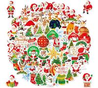 Christmas Scrapbooks Stickers - Christmas Stocking Fillers Kids, 100 PCS Self Adhesive Xmas Holographic Shiny Stickers for Water Bottles Laptops School Rewards Skateboards Gift Wrap Party Favors
