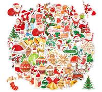 Christmas Scrapbooks Stickers - Christmas Stocking Fillers Kids, 100 PCS Self Adhesive Xmas Holographic Shiny Stickers for Water Bottles Laptops School Rewards Party Favors Gift Wrap