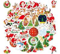 Christmas Scrapbooks Stickers - Christmas Stocking Fillers Kids, 50 PCS Self Adhesive Xmas Holographic Shiny Stickers for Water Bottles Laptops School Rewards Skateboards Gift Wrap Party Favors