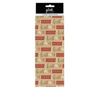 Christmas Script 'Merry Christmas' Printed Patterned Tissue Wrapping Paper 4 Sheets 50 x 75cm