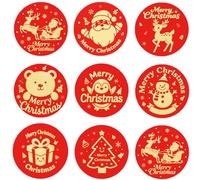 Christmas Sealing Stickers for Presents 160Pcs Waterproof Christma Sticky Labels Round Self-Adhesive Christmas Labels Xmas Pattern Sticker for Envelope