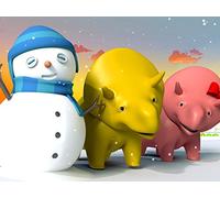 【Christmas】Searching Christmas objets / Learn Shapes - Build a Snowman / Making a Snow Dino fo Christmas