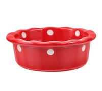 Christmas Season Cat Feeding Bowl Ceramic round Red PET Bowl | Easy Rinsing, Slow Eating Design, Festive Home Decoration, for Kitten Water Feeding and Small Dogs