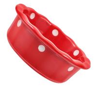 Christmas Season Cat Food Bowl Ceramic Christmas Cat Bowl | Elk Pattern, Lovely Red Finish, Smooth Surface, Easy to Clean for Cats and Puppies