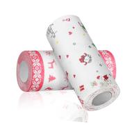 Christmas Season Grease Proof Paper 2 Rolls Food Grade for Sandwiches | Water Resistant, Festive Christmas Printing, for Bento Boxes, School Cafeterias, Bakery Tissue and Cleanup Random Style