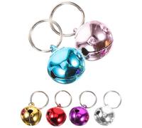 Christmas Season PET Collar Bells 6pcs Stainless Steel Hanging Decor | Traditional round Design, Smooth Surface with Holes, for Door Handles, DIY Craft Projects, Wedding Décor Random Color