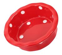 Christmas Season PET Food Bowl Ceramic Red Cat Feeding Dish | Lovely Elk Pattern, Reduces Stomach Pressure, Tip-over Resistant, Smooth Surface for Easy Cleaning