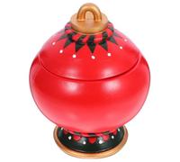 Christmas Season Resin Snack Bowl with Lid for Small Goodies Display | Festive Red Synthetic Resin, Decorative Shop Display and Home Presentation, Easy to Clean for Party Hosts