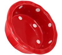 Christmas Season Santa Cat Bowl Ceramic PET Food Container Red | Simple Design, Easy Rinsing Surface, for Cats and Small Dogs, Home Decoration
