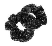 Christmas Season Sequin Hair Ties 2 Pack, Black Cloth for Braids and Buns | Festive Styling, No Snag Finish, Adds Sparkle for Holiday Gathering and Family Photos