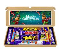 Christmas Selection Box Chocolate Hamper | Letter Box Gift | 10 Fullsize Dairy Milk Chocolate bars | Ideal Secret Santa Gifts For Women & Men (Merry Christmas)
