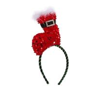 Christmas Sequin Headband with Santa Shoe Design for Women Festivals