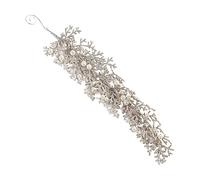 Christmas Sequins Branches Ornaments | Artificial Shiny Pendant With Pearl - Glitter Leaf Stem Ornaments | for Walls Fireplaces Stairs Railings Handrails Thanksgiving Holiday Party Home Room Door