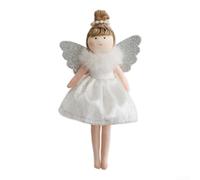 Christmas Seraph Ornament Fairy Hanging Pendant Fabric Christmas ation with Pearl Head Small Tree Ornament Glittering Seraph Doll for Children's Christmas present Festive Window(White)