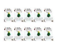 Christmas Series Holiday Cards, 10 Little Pocket Hug Christmas Gifts Cards, Bulk Resin Positive Pocket Hug Token Emotional Appreciation Gifts for Coworker Staff Employee Family Friends (Tree-B)