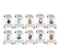 Christmas Series Holiday Cards, 10 Little Pocket Hug Christmas Gifts Cards, Bulk Resin Positive Pocket Hug Token Emotional Appreciation Gifts for Coworker Staff Employee Family Friends (Mixed)
