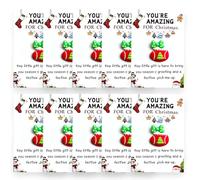 Christmas Series Holiday Cards, 10 Pcs Little Pocket Hug Christmas Gifts Cards, Bulk Resin Positive Pocket Hug Token Emotional Appreciation Gifts for Xmas Coworker Staff Family Friends (D)
