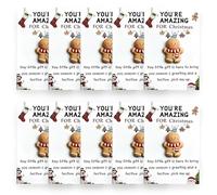 Christmas Series Holiday Cards, 10 Pcs Little Pocket Hug Christmas Gifts Cards, Bulk Resin Positive Pocket Hug Token Emotional Appreciation Gifts for Xmas Coworker Staff Family Friends (I)
