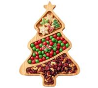 Christmas Serving Plates, Decorative Wooden Snack Board for the | Divided Christmas Serving Platters for Fruit Sushi Nuts Snack Housewarming Party Family Reunion Christmas Tree