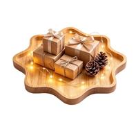 Christmas Serving Plates, Decorative Wooden Snack Board for the | Divided Christmas Serving Platters for Fruit Sushi Nuts Snack Housewarming Party Family Reunion Snowflake