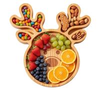 Christmas Serving Plates, Decorative Wooden Snack Board for the | Divided Christmas Serving Platters for Fruit Sushi Nuts Snack Housewarming Party Family Reunion Elk