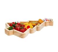 Christmas Serving Platter - Tree Shape Appetizer Board,Christmas Tree Shape Wood Platters,for Snack Candy Dessert Cheese Meat Breakfast Coffee Table Kitchen Fireplace Living Room Restaurant Apartment
