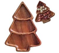 Christmas Serving Platter Wooden, Christmas Tree Shaped Serving Trays, 11.6x8.5in Charcuterie Board for Snacks Cheese Desserts Appetizers, Home Décor