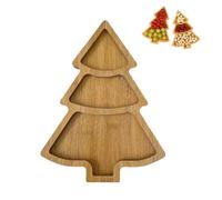 Christmas Serving Tray, Bamboo Christmas Tree Serving Platter, Wooden Snack Charcuterie Board for Xmas Veggie Trays Food Cheese Boards Festive Plate Holiday Fruit Cookie Tray (s1)