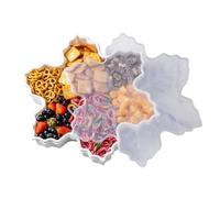 Christmas Serving Tray, Christmas Cookie Box with Lid, Cute Holiday Gingerbread Man Snowflake Tree Storage Container, for Nuts Fruit Popcorn Dip Dessert Party Kitchen Table Countertop Halloween