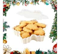 Christmas Serving Tray, Cookie Box With Lid, Cute Gingerbread Man Christmas Tree Storage For Snacks, Candy