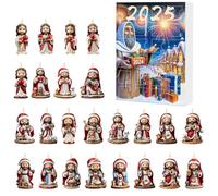 Christmas - Set of 24 Jesus Countdown Pendants | 2D Acrylic Festive Decorations for Home Party Wall Activities Gathering