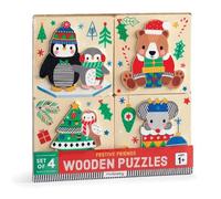 Christmas Set of 4 Wood Puzzles by Mudpuppy - 9780735386716