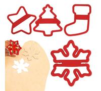 Christmas Shape Cookie Cutters, Christmas Cookie Cutters | Cartoon Cookie Mould with Cartoon Shape - 4 x Small Anti-Crush Hand Cutters, Cookie Cutter Sets for