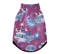 Christmas Sharks with Magical Elements Warm Dog Coat, Adjustable Durable Doggie Winter Jacket Reversible Cozy Puppy Cold Weather Apparel from Small to Large Breed