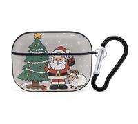 Christmas Sheep AirPods Pro Case Cover with Keychain Ring PC Hard Shell Protective Case for AirPods Pro 2nd for Women Men Generation Easy Open Full Drop Protection Cover Black-Style