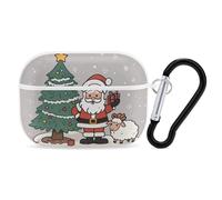Christmas Sheep AirPods Pro Case Cover with Keychain Ring PC Hard Shell Protective Case for AirPods Pro 2nd for Women Men Generation Easy Open Full Drop Protection Cover White-Style