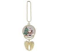 Christmas Sheep Car Hanging Ornament Rear View Mirror Pendant Lucky Presents Hanging Ornament Funny Car Pendant for Office Auto Home Decoration Golden-style