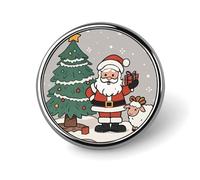 Christmas Sheep Round Badge Cute Enamel Lapel Pin Brooches Button Pin Personalized Clothing Decoration Unisex Badge Holder Hats Bags Shirts Decor
