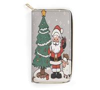 Christmas Sheep Slim Thin Credit Card Wallet, PU Leather Bifold Cash Wallet, Zipper Coin Pocket Id Window Wallet Storage Bag Wallet Coin Purse Pouch Change Holder Small with Zipper for Men And Women