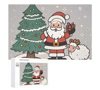 Christmas Sheep Wooden Puzzles for Adults 1000 PCS Unique Shape Puzzles Wall Art Home Decor for Puzzle Lovers, Family, Friend Creative Gift Toys