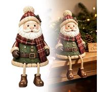 Christmas Shelf Sitter Small Christmas Sitting Figurines with Dangling Legs | Santa Reindeer Highland Cow Pig Horse with Dangling Legs Xmas Table Fireplace Shelf Sitters Decorations