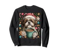 Christmas Shih Tzu with Santa Hat Cocoa Cookies Funny Dog Sweatshirt