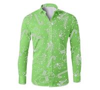 Christmas Shirt Mens, Dress Shirts for Men Adult, Funny 3D Snowman Print Long Sleeve Casual Button Down Tshirt Top Ugly Xmas Shirt Holiday Party Top