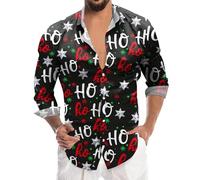 Christmas Shirt Men's Long Sleeve Shirt with Christmas Snowman Print Christmas Shirts Casual Shirt Men's Funny Personalised Shirts Long Sleeve Shirt Christmas Pattern Christmas Shirt