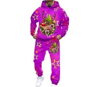 Christmas Shirt,Modern Business Ensemble For Formal Attire With Tailored Fit And Distinctive Print Style (Purple, XXXXXL)